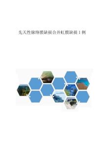 先天性脉络膜缺损合并虹膜缺损1例