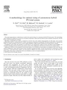 a methodology for optimal sizing of autonomous hybrid PV-wind system