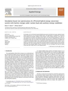 Simulation based size optimization of a PV-wind hybrid energy conversion
