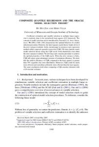 Composite Quantile Regression and The Oracle Model Selection Theory