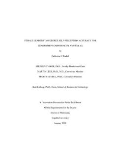 Female leaders´ 360-degree self-perception accuracy for leadership competencies and skills