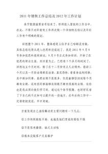 2011年销售工作总结及2012年工作计划