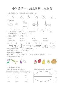 小學一年級上冊數學期末試卷