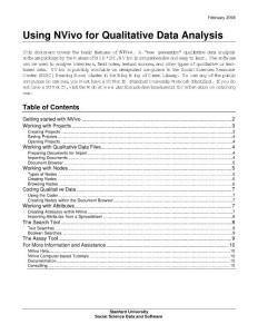 Using NVivo for Qualitative Data Analysis