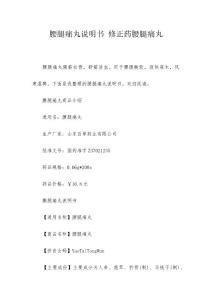 腰腿痛丸说明书 修正药腰腿痛丸