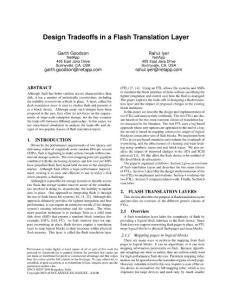 Design Tradeoffs in a Flash Translation Layer_goodson