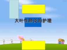 大叶性肺炎的护理