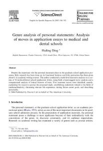 genre analysis of personal statement