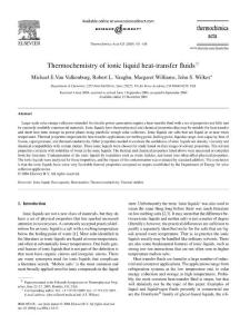 Thermochemistry of ionic liquid heat-transfer fluids