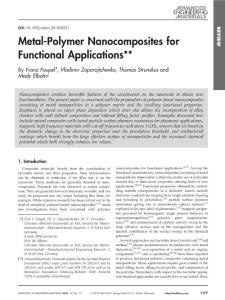 metal polymer nanocomposites for functional applications