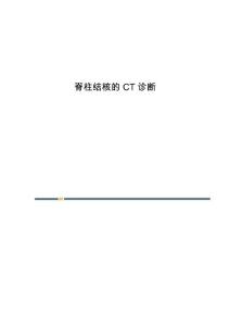 脊柱结核的CT诊断