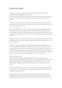 The Persistent Cheque