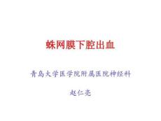 蛛网膜下腔出血课件