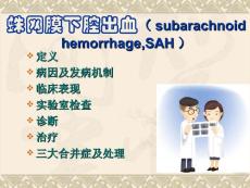 蛛网膜下腔出血ppt