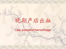 妇产科学晚期产后出血