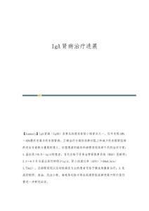 IgA肾病治疗进展