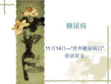 世界糖尿病日糖尿病培训讲义