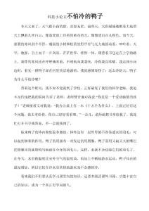 不怕冷的鸭子