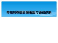 脊柱转移瘤影像表现与鉴别诊断