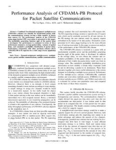 Performance analysis of CFDAMA-PB protocol for packet satellite communications