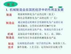 机械制造  机械制造业在国民经济中的作用及发展