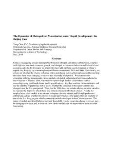 The Dynamics of Metropolitan Motorization under Rapid Development the Beijing Case