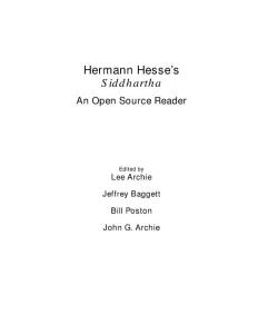 Hermann Hesse’s Siddhartha An Open Source Reader
