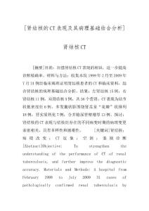 [肾结核的CT表现及其病理基础结合分析]肾结核CT