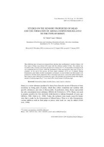STUDIES ON THE SENSORY PROPERTIES OF MEAD AND THE FORMATION OF AROMA COMPOUNDS RELATED TO THE TYPE OF HONEY