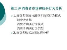 第三讲 消费者市场和购买行为分析