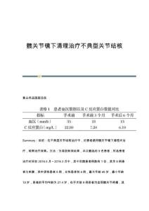 髋关节镜下清理治疗不典型关节结核