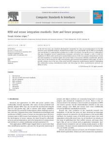 RFID and sensor integration standards State and future prospects