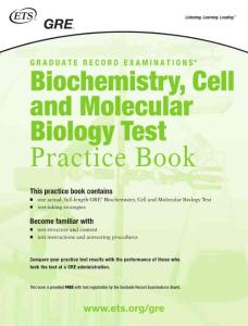 GRE Biochemistry, Cell and Molecular Biology Test Practice Book 2008