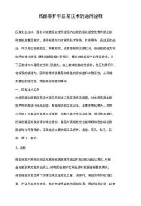 路面养护中压浆技术的运用诠释