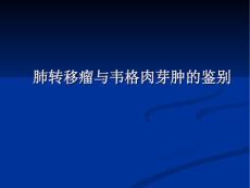 肺转移瘤与韦格肉芽肿影像鉴别