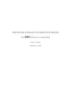 the Factor Approach to Derivative Pricing