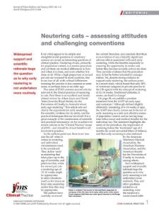 Neutering cats – assessing attitudes and challenging conventions