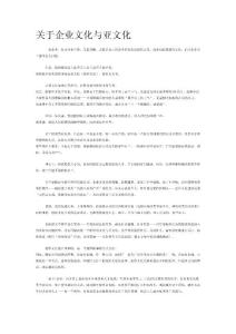 關(guān)于企業(yè)文化與亞文化