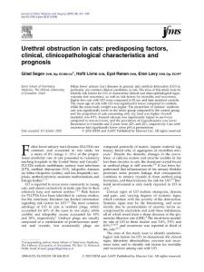 Urethral obstruction in cats, predisposing factors, clinical, clinicopathological characteristics and prognosis
