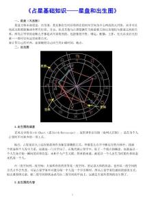 《占星基础知识——星盘和出生图》