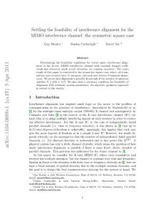 Settling the feasibility of interference alignment for the MIMO interference channel the symmetric square case