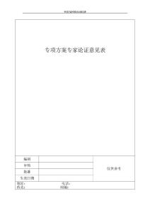 專項方案專家論證意見表