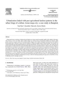 Urbanization linked with past agricultural landuse patterns in the urban fringe of a deltaic Asian mega-city