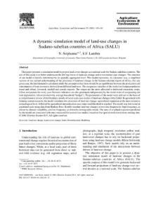 A dynamic simulation model of land-use changes in Sudano-sahelian countries of Africa (SALU