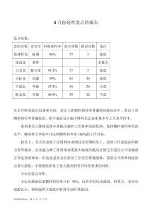 关于4月仓库盘点的报告-（word）可编辑