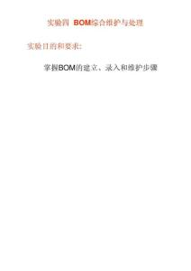 ERP實驗三BOM綜合維護與處理