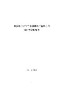 （word版）興義萬豐村鎮銀行有限公司可行性分析報告2