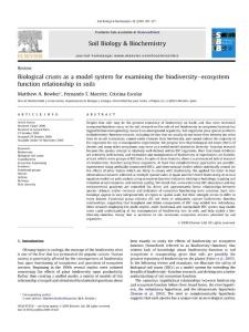 Biological crusts as a model system for examining the biodiversity–ecosystem function relationship in soils