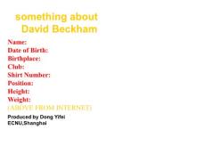 Presentation：Beckham