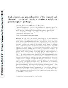 【33页精品】High-dimensional generalizations of the kagome and diamond crystals and  the decorrelation principle for periodic sphere packings